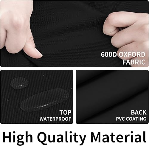 Miniatura 78 de Easy-Going Funda resistente 600D para muebles de patio, juego de mesa y silla rectangular para exteriores, funda impermeable para muebles Negro