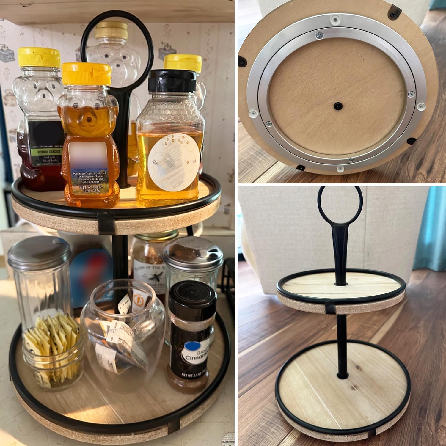 3 Pack 8 Inch Aluminium Alloy Turntables Bearing, Heavy Duty Swivel Turntable Lazy Susan for Round Dining Table, 8" Smooth Swivel Turntable for Lazy Susan Dining Table