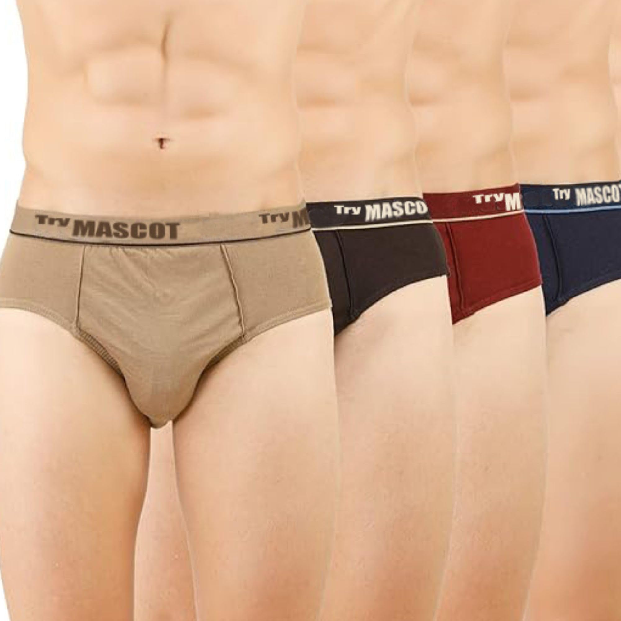 Try Mascot 100% Cotton Odour Free Mens Outer Elastic Frenchie Brief Underwear| Solid Innerwear (Pack of 4)-image-34