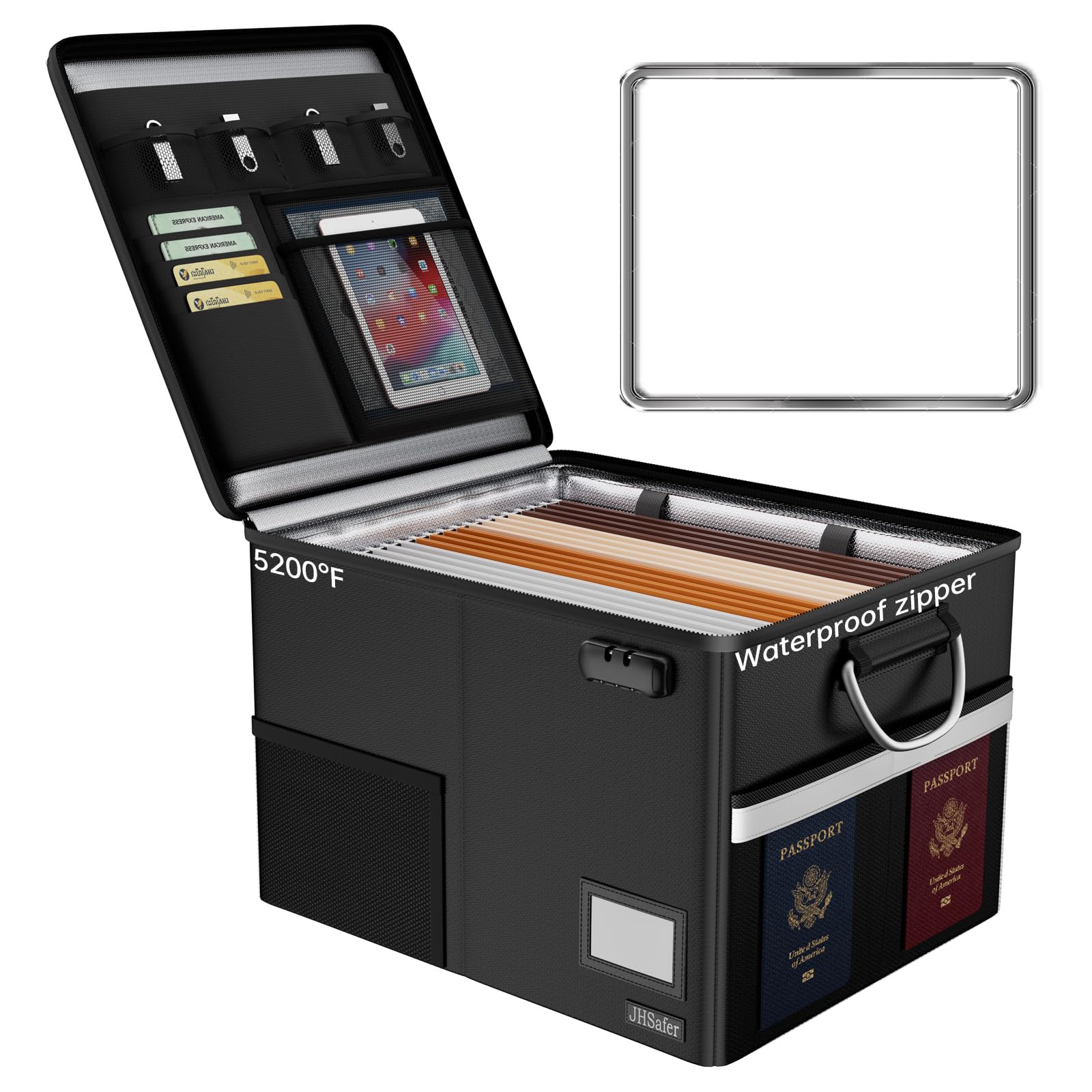Amazon.com: JHSafer 5200℉ Fireproof Document Box with Lock, File
