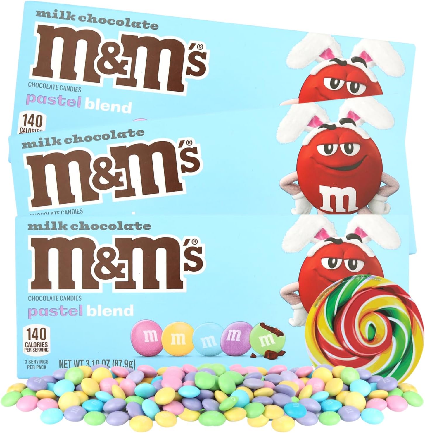 Amazon.com: M and M Easter Milk Chocolate Candies, Pastel Blend Theater ...