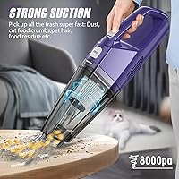 Vista 7 de Handheld Vacuum Cordless – Car Vac Portable with 8KPA & Multi Accessories & Low Noise, Lightweight Hand Held Vacuum Cordless Rechargeable for