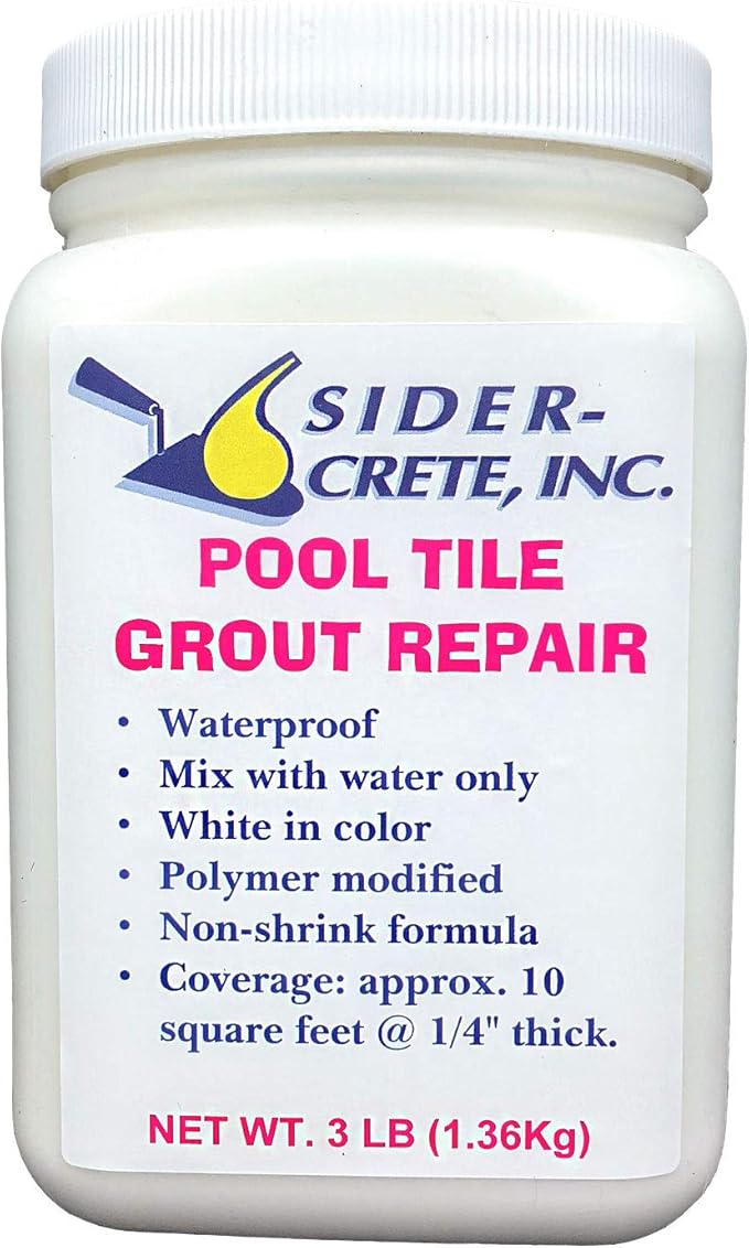 Sider Pool Tile Grout Repair 3 lb White Tools & Home