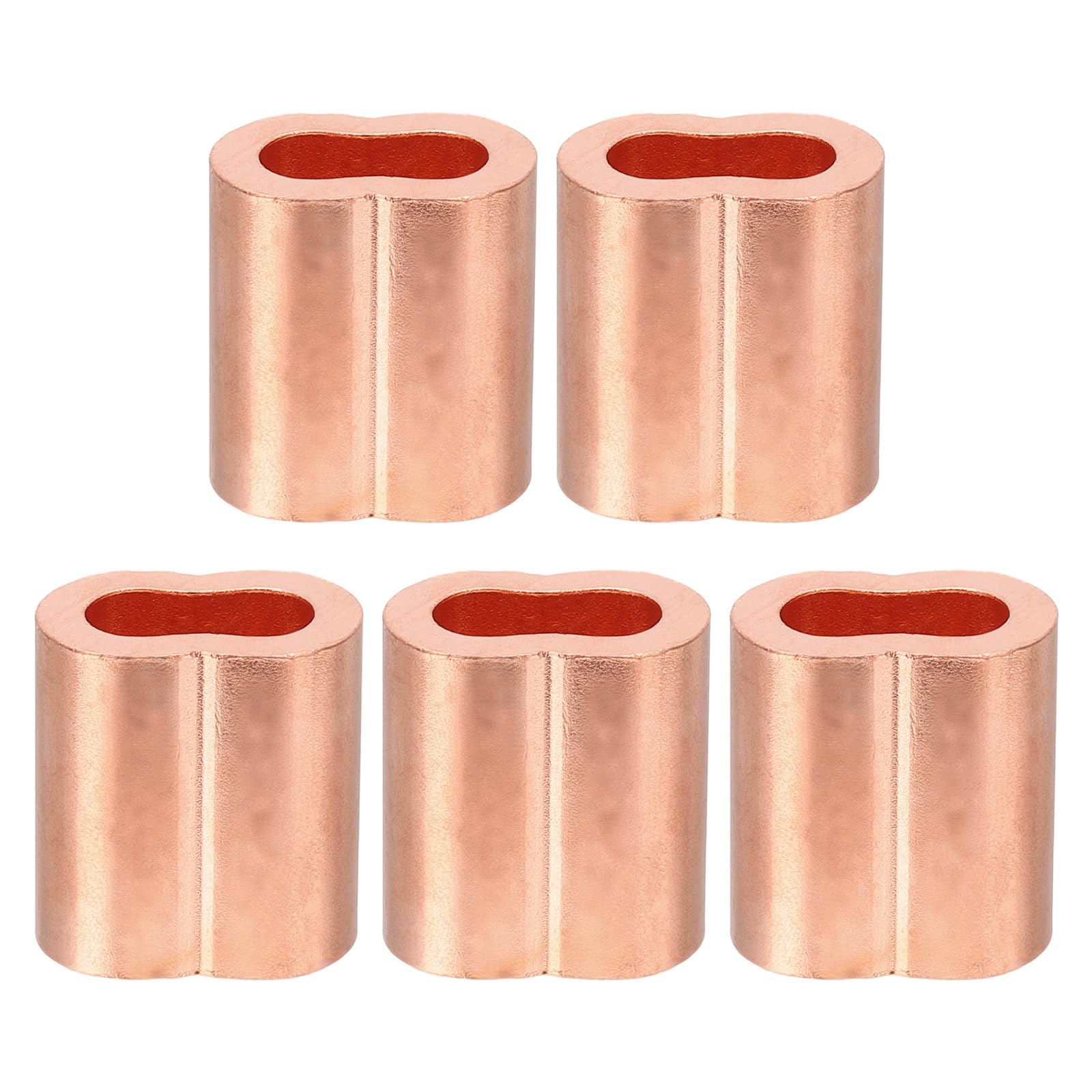 Manchon à sertir double virole en cuivre PATIKIL 8mm pour câbles métalliques lot de 5 pièces
