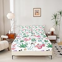 Vista 121 de jejeloiu Sea Turtle Sheet Set Ocean Creature Themed Sheets with Deep Pocket Fitted Sheet Sea Underwater World Bed Sheets Set Bed Reptile Tortoise