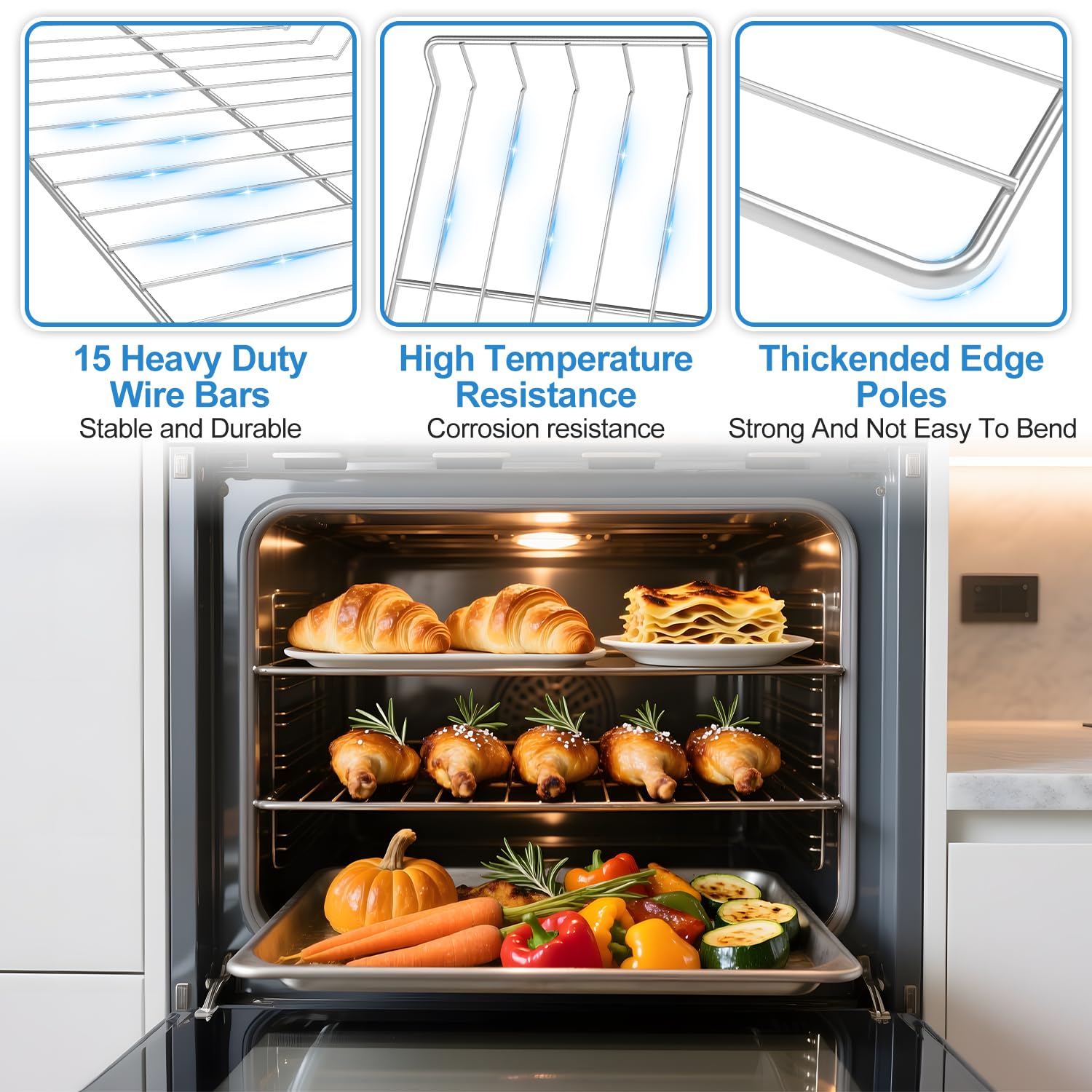 Aggiornato WPW10179152 W10179152 Griglia di ricambio per forno Whirlpool, rack Kenmore per stufe elettriche W10439248 WP4455488 resistente, 62,7 cm di larghezza x 39,9 cm di profondità
