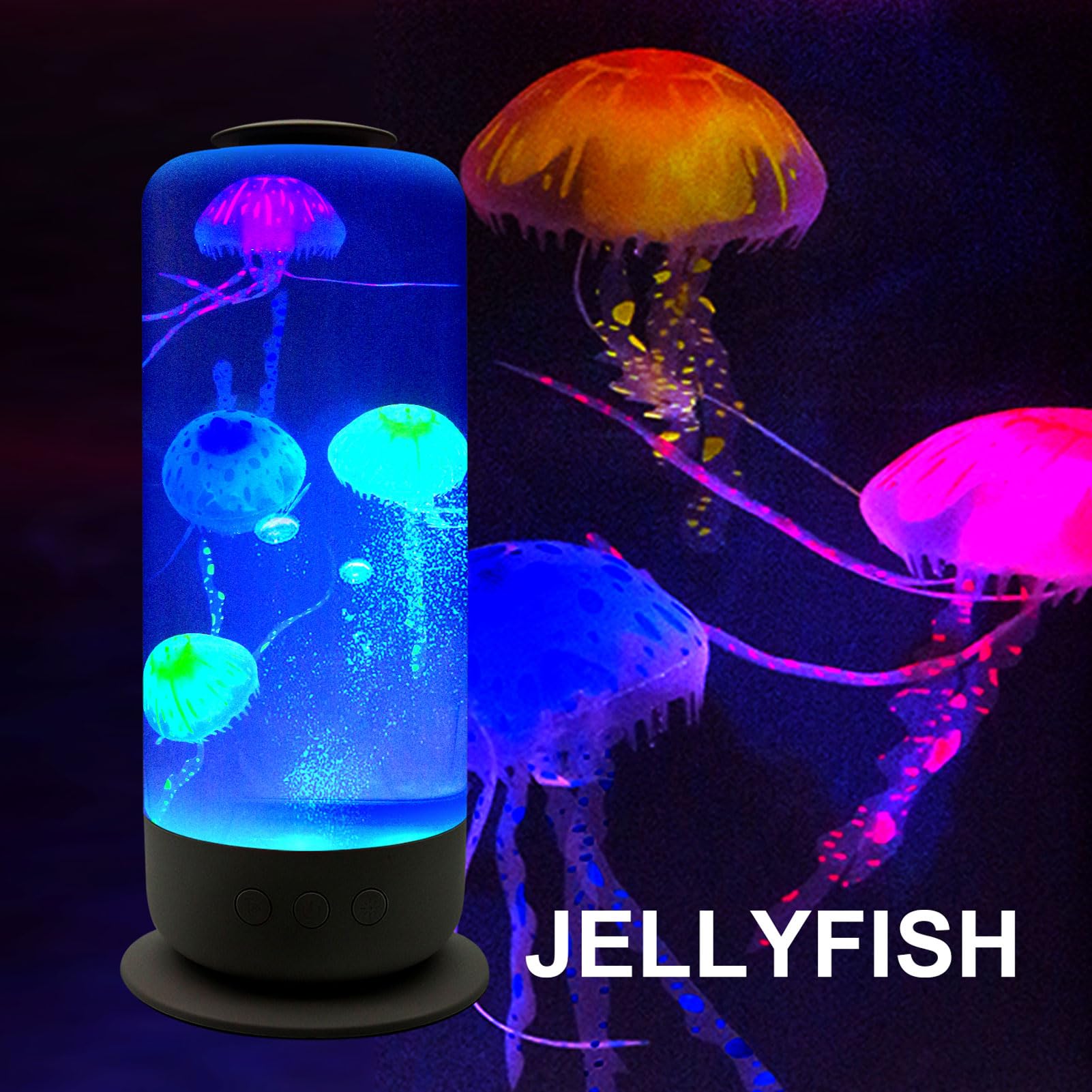 Sxhlseller Lampa Meduzów, 7 Kolorowych LED Fantasy Mood Light z 3 Prędkościami Przepływu Wody, poprawić Swój Nastrój, Cicha Lekka Lampa Akwarium do Dekoracji Domu, Mężczyźni, Kobiety i (BLACK)