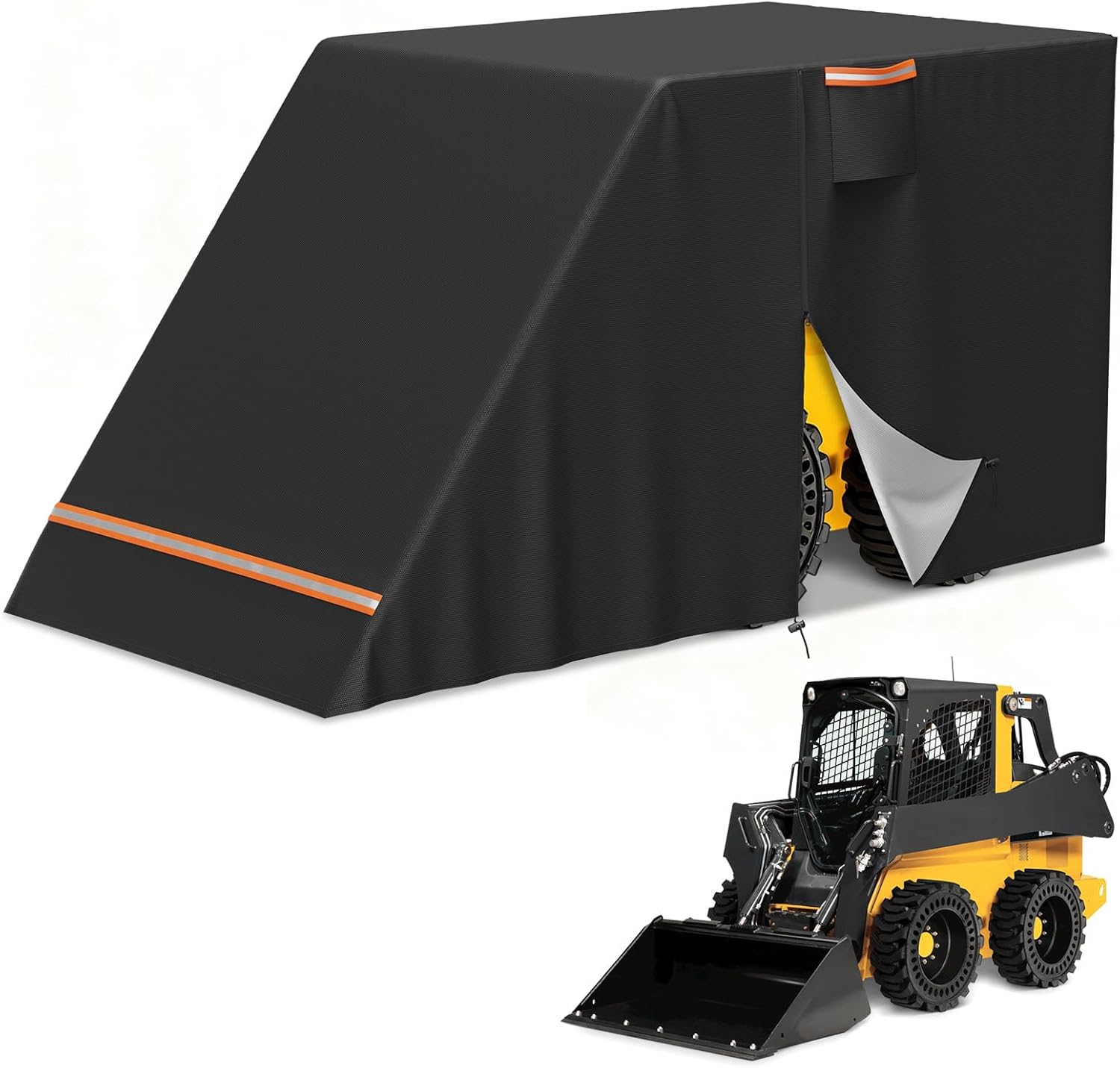 Skid Steer Cover,Heavy Duty 600D Waterproof Oxford Cloth Skid Steer Loader Cover, Fits for John Deere, Caterpillar,Case,Bobcat S62/650,Kubota SSV/SVL65/75