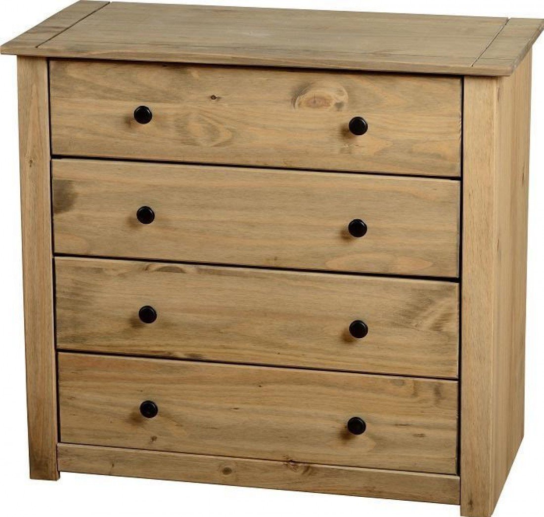 Panama 4 Drawer Chest in Natural Wax