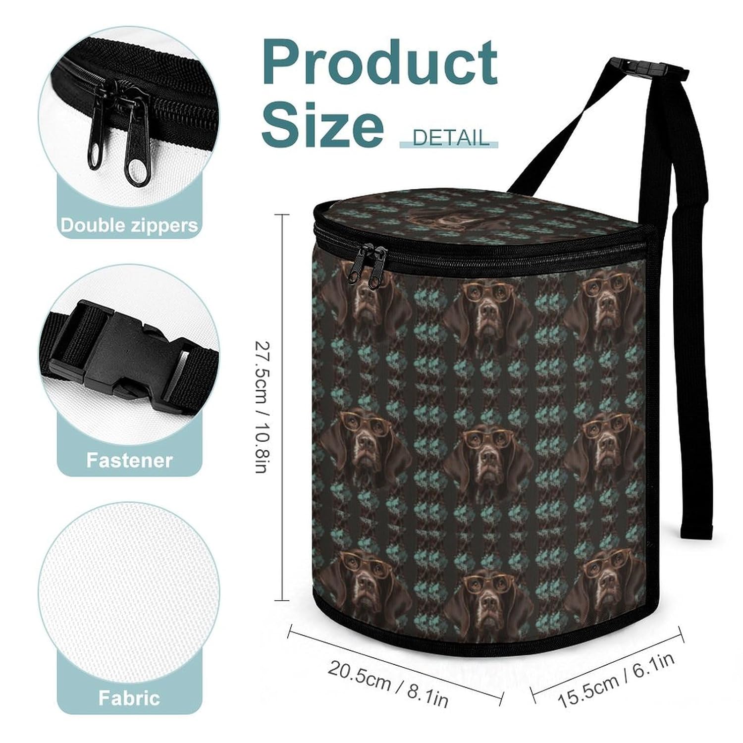 Hanging Car Trash Bag German Shorthaired Pointer Printed Car Garbage Storage Bag Leakproof Car Trash Can Portable Garbage Storage Bags