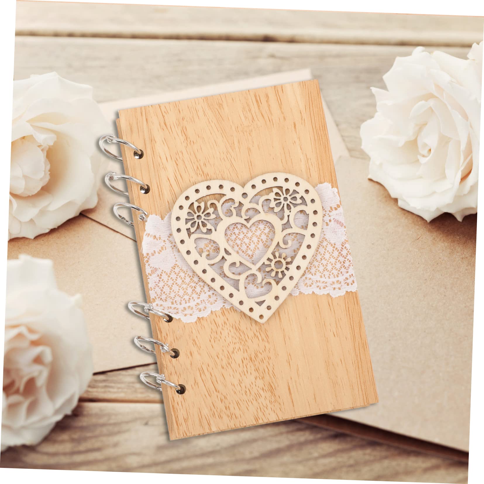 PRETYZOOM 3pezzi Libro Degli Ospiti Per Matrimonio in Legno Notebook Elegante Per Messaggi Degli Invitati Design Rustico e Retro Per Cerimonie e Feste Di Fidanzamento Facile Da Usare e