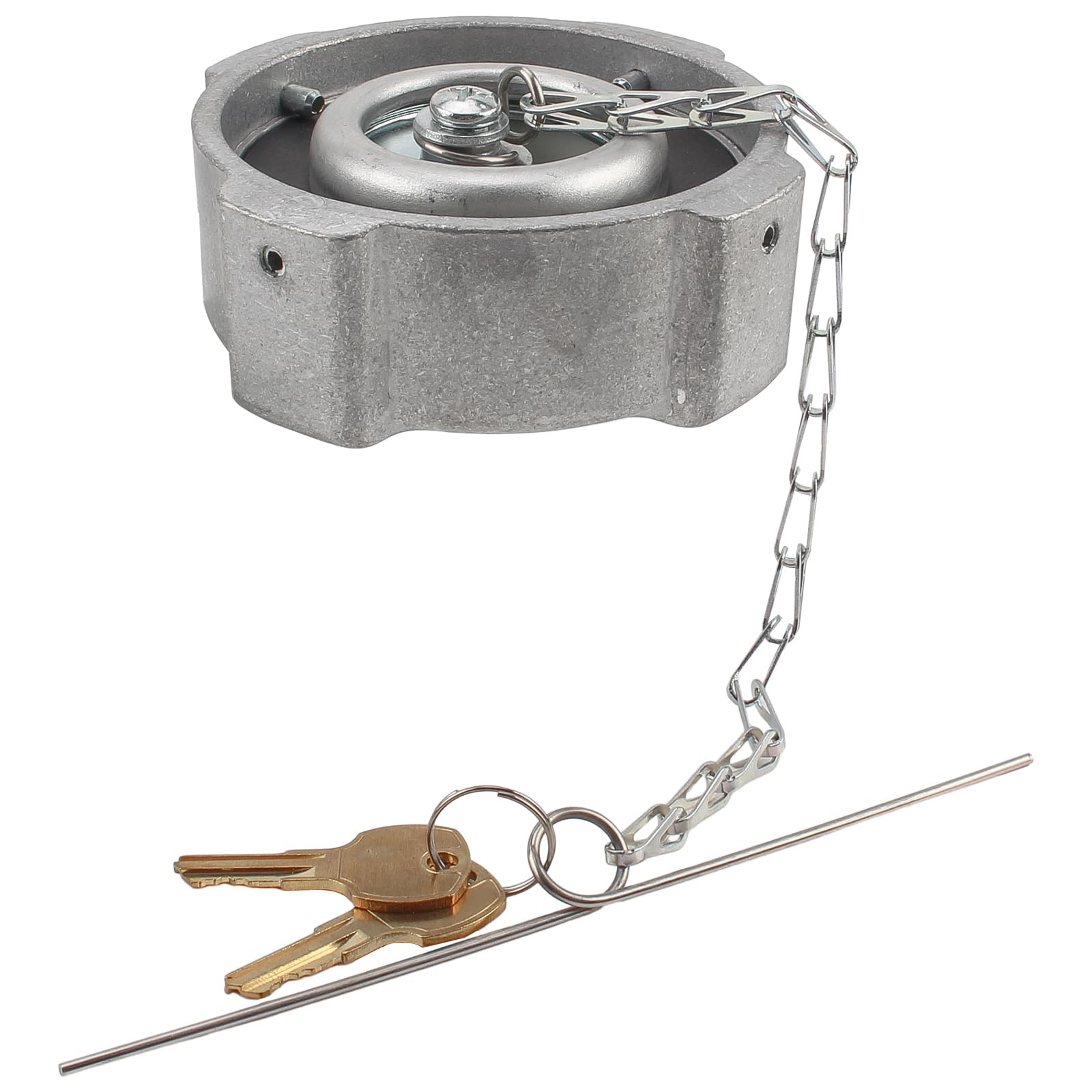 2 Pack) 3 Locking, Vented Aluminum Fuel Cap With Keys For Freightliner Cascadia, FLD, Columbia
