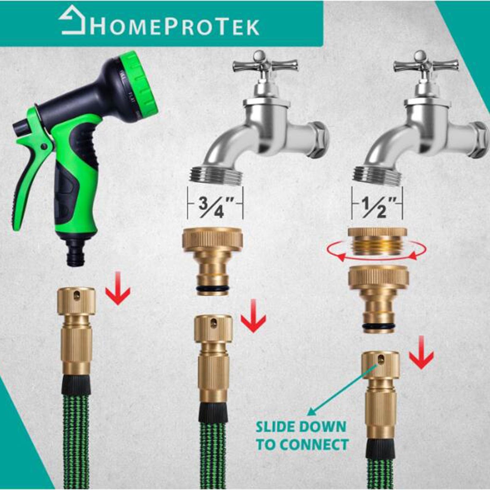 Uitbreidbare Tuinslang, 3 Keer Uitbreidbare Flexibele Magische Lichtgewicht Waterslang Met Spuitpistool Met 9 Functies, Massief Messing Fittingen Anti- lekkage (Color : 02, Size : Telescopic after 33