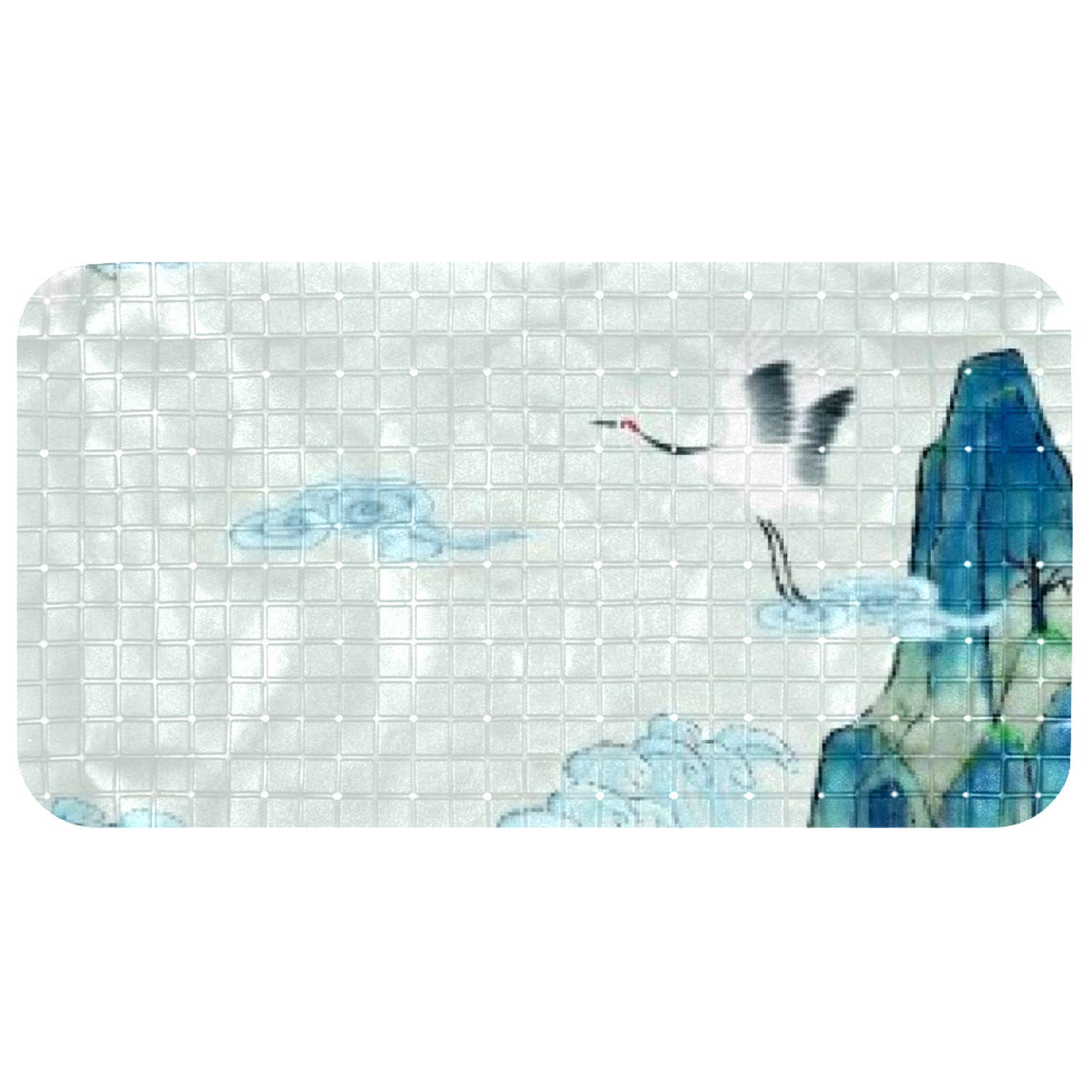 Tapis de bain nuage et grue Bennigiry 68x37 cm lavable en machine pour douche