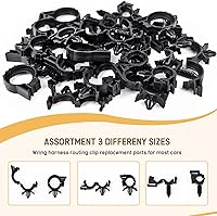 Vista 5 de 180 piezas de hebilla de bridas de cables universales de nailon, bridas de cremallera con montaje a presión para cables con clips de enrutamiento