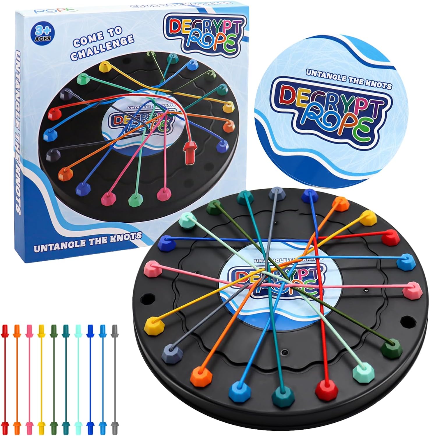 Board Game-Rope Untangling Puzzle Game, Educational Strategy Board Games for Adults, Family Travel Party Games with Multi-Level Challenges, Gifts for All Ages