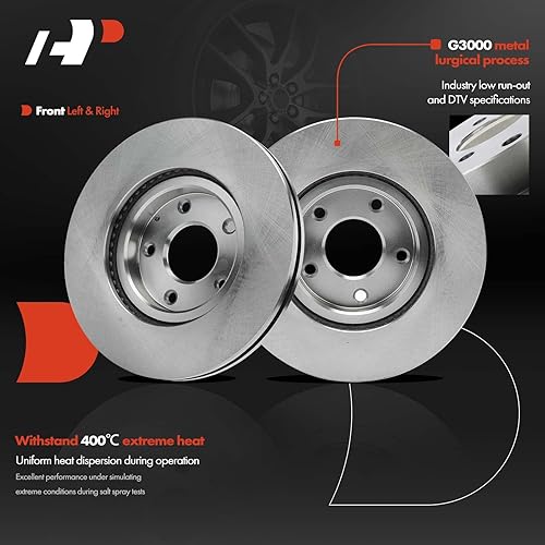 Miniatura 3 de A-Premium Rotores de freno de disco ventilados delanteros de 11.69 pulgadas (11.693 in) compatibles con modelos seleccionados de Mazda - CX-5 CX5