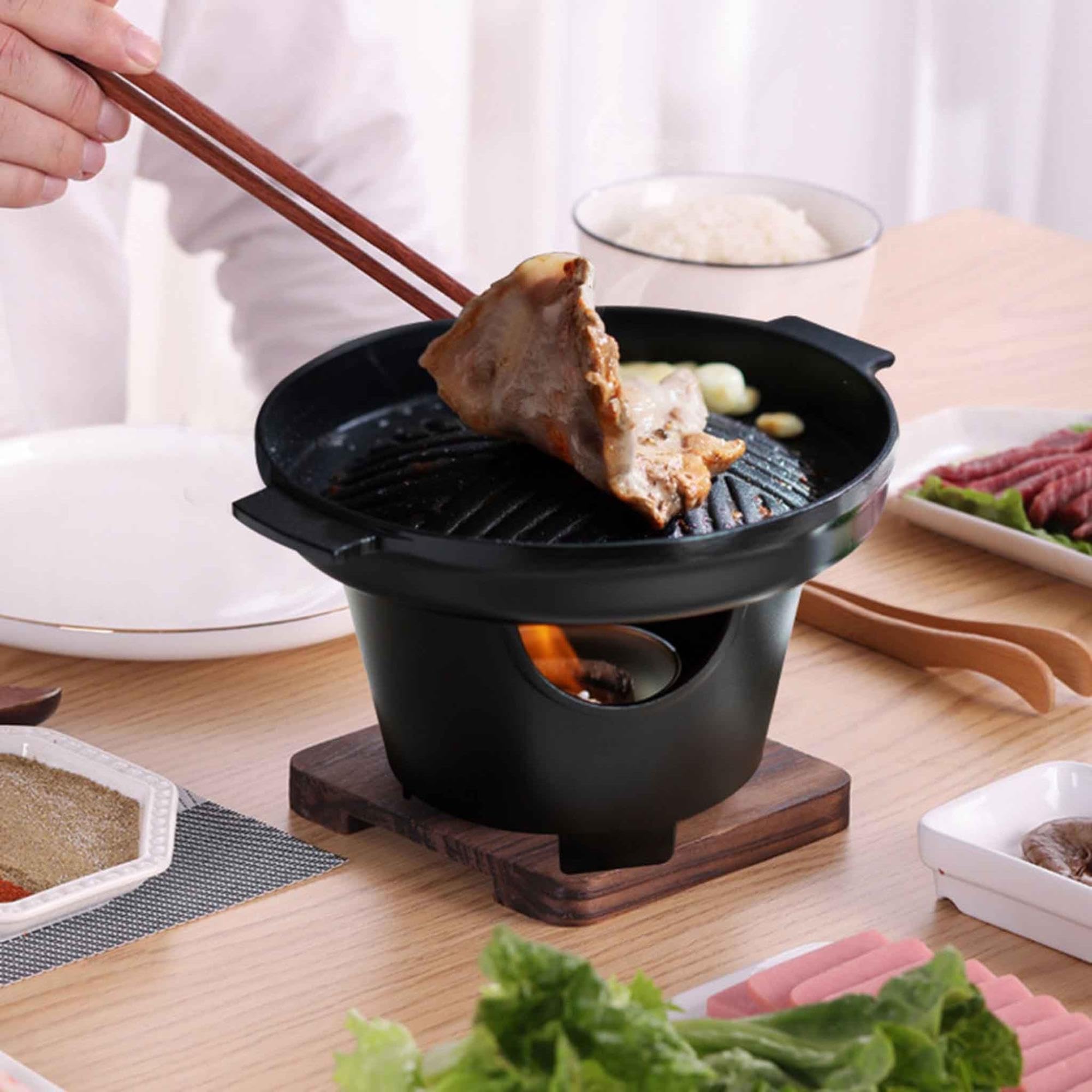 Griglia da tavolo piccola, griglia Hibachi for esterni, lega di alluminio, | Griglia for barbecue da interno, da viaggio, a casa, in famiglia, al chiuso
