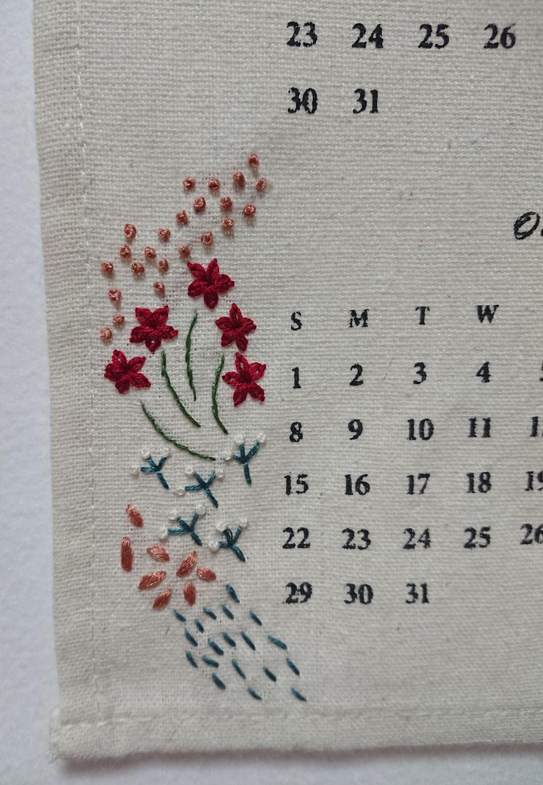 Amazon.co.jp: 2023ファブリックカレンダー(手刺繍) : おもちゃ
