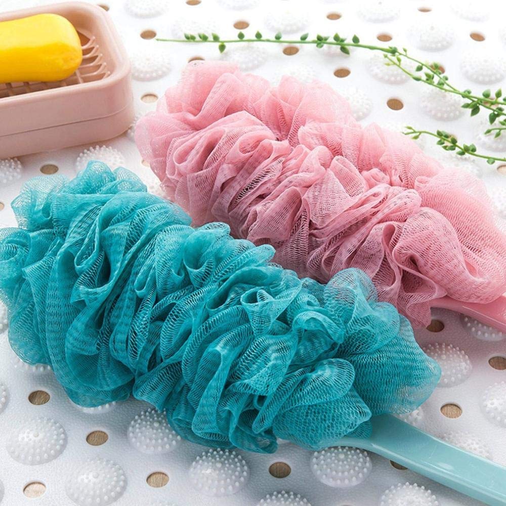 Cepillo de Ducha Cepillo de baño de Cuerpo Trasero de Malla Suave con Mango Largo, Esponja Grande y Suave para Lavadora de Ducha, se Puede Colgar un Cepillo de baño de Espuma Rica 44 cm-Cepi