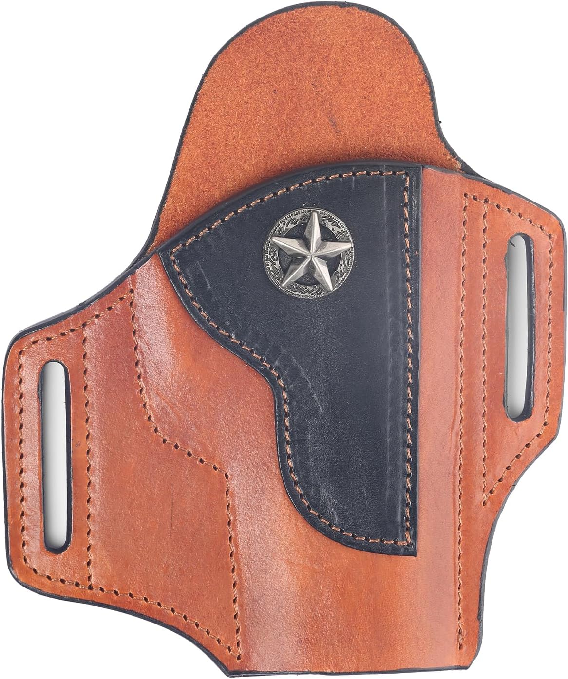 OWB Concealed High Belt Leather Holster for Colt Series 1911 Full Size 4" and 5" Barrel Models, Quick Draw