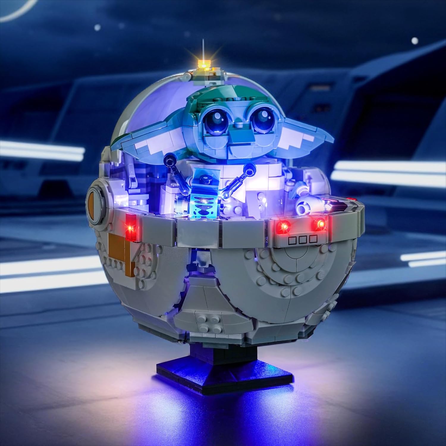 BrickBling LED Light Compatible with Lego The Mandalorian Grogu with Hover Pram (Lights Only), Creative Lighting Compatible with Lego 75403- Light up Your Model