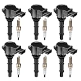 SYKRSS Set of 6 UF535 Ignition Coil Pack and 95983 Spark Plugs Compatible with Mercedes-Benz C300 C350 CLK350 C230 S550 C280 E350 ML350 SLK280 Sprinter 2.5L 3.0L 3.5L 5.5L V6 V8 Replaces C1691