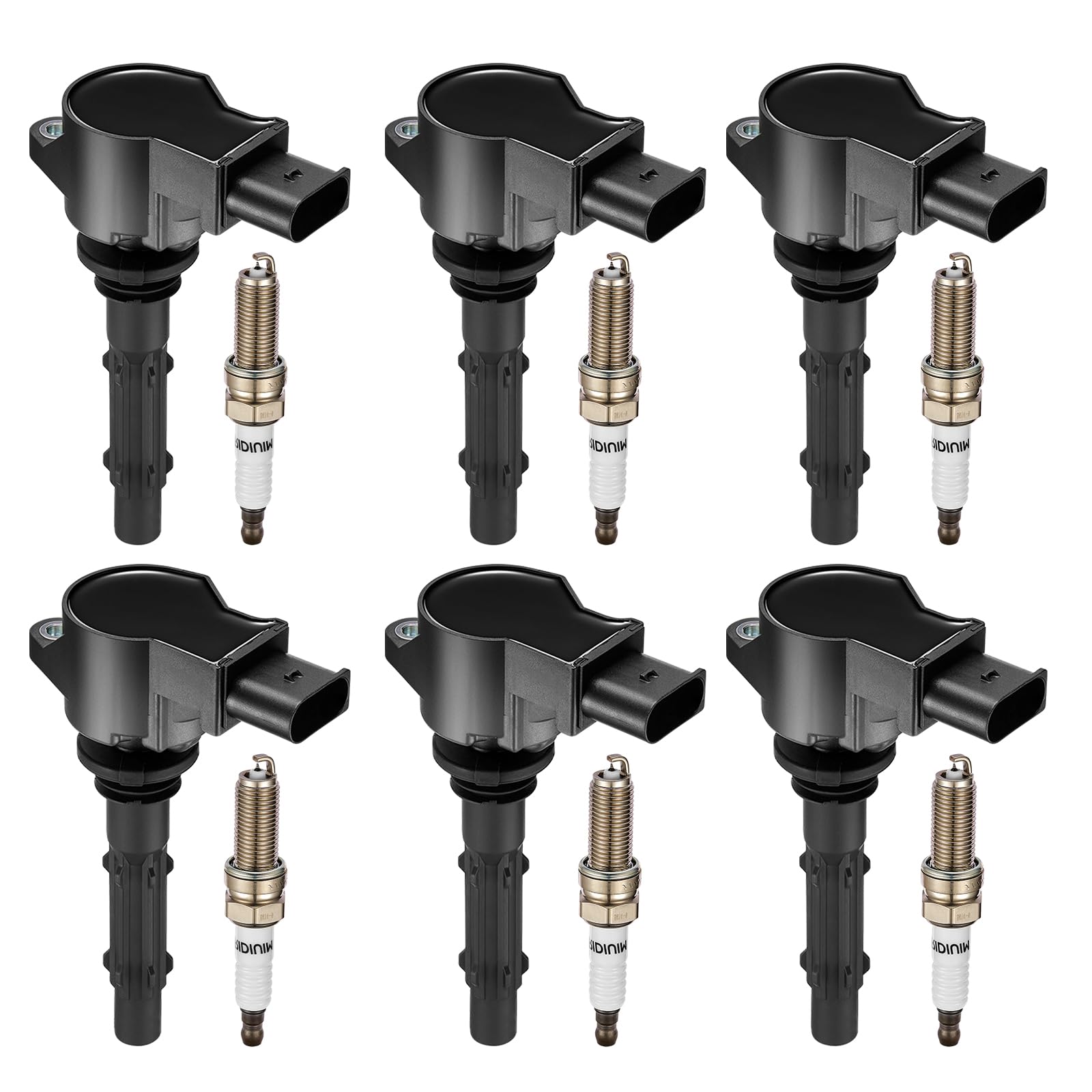 SYKRSS Set of 6 UF535 Ignition Coil Pack and 95983 Spark Plugs Compatible with Mercedes-Benz C300 C350 CLK350 C230 S550 C280 E350 ML350 SLK280