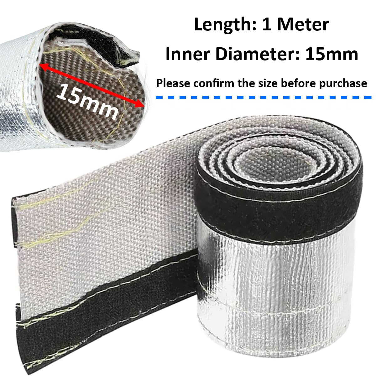 Manicotto in Alluminio per Scudo Termico Tubo Isolante Termico Fibra di Vetro ID 15mm