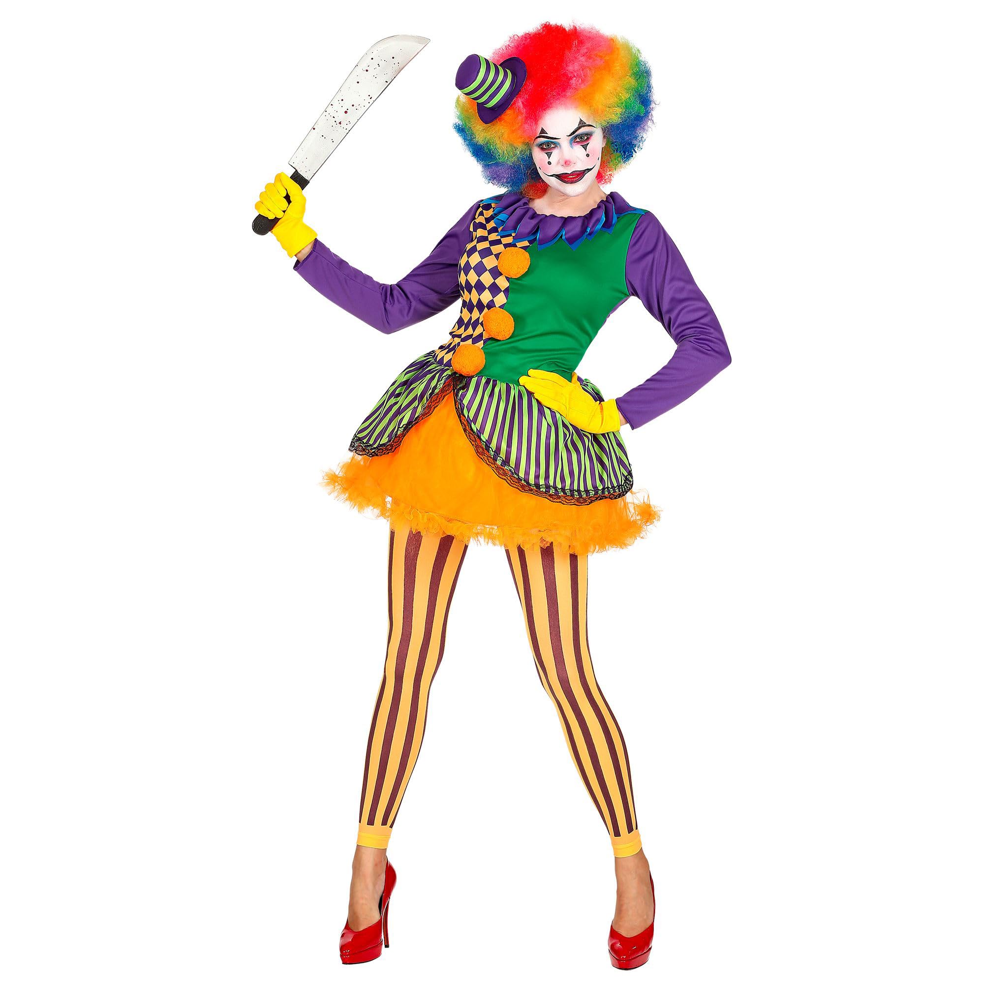 W WIDMANN MILANO Party Fashion - Evil Joker Killer Clown Halloween Fancy Dress Costumes