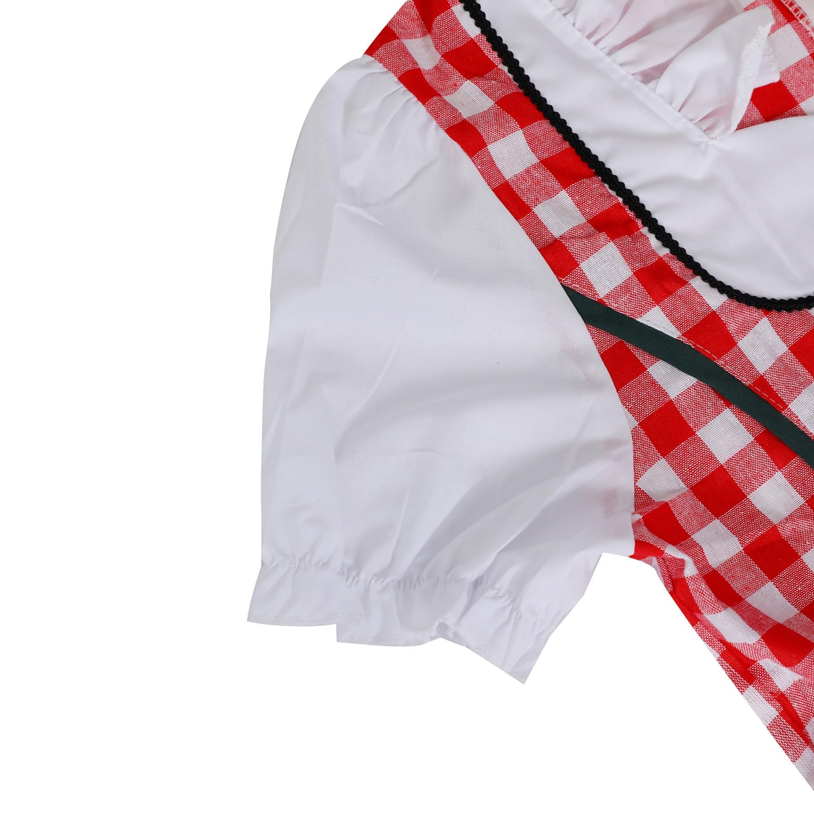 SKFLABOOF Dirndl Damen Midi Trachtenkleid mit Schürze Lang Trachtenmode für Oktoberfest Outfit Knielang Dirndlkleid