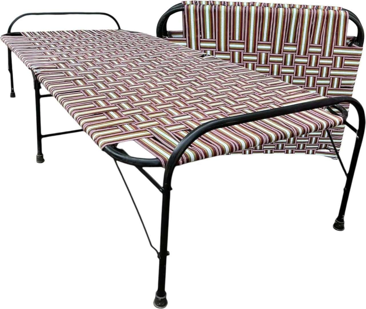 CRAFTCANE Folding Bed 6x3 Ft Single Bed for Adults & Students | Portable Foldable Cot for Home, Hostel & Guest Use | Strong Metal Frame with Fabric Top
