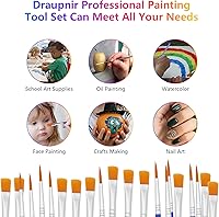 Vista 5 de 20 tiras de 120 macetas, tiras de pintura vacías con tapa, mini recipientes de almacenamiento transparentes y 40 pinceles de pintura, suministros