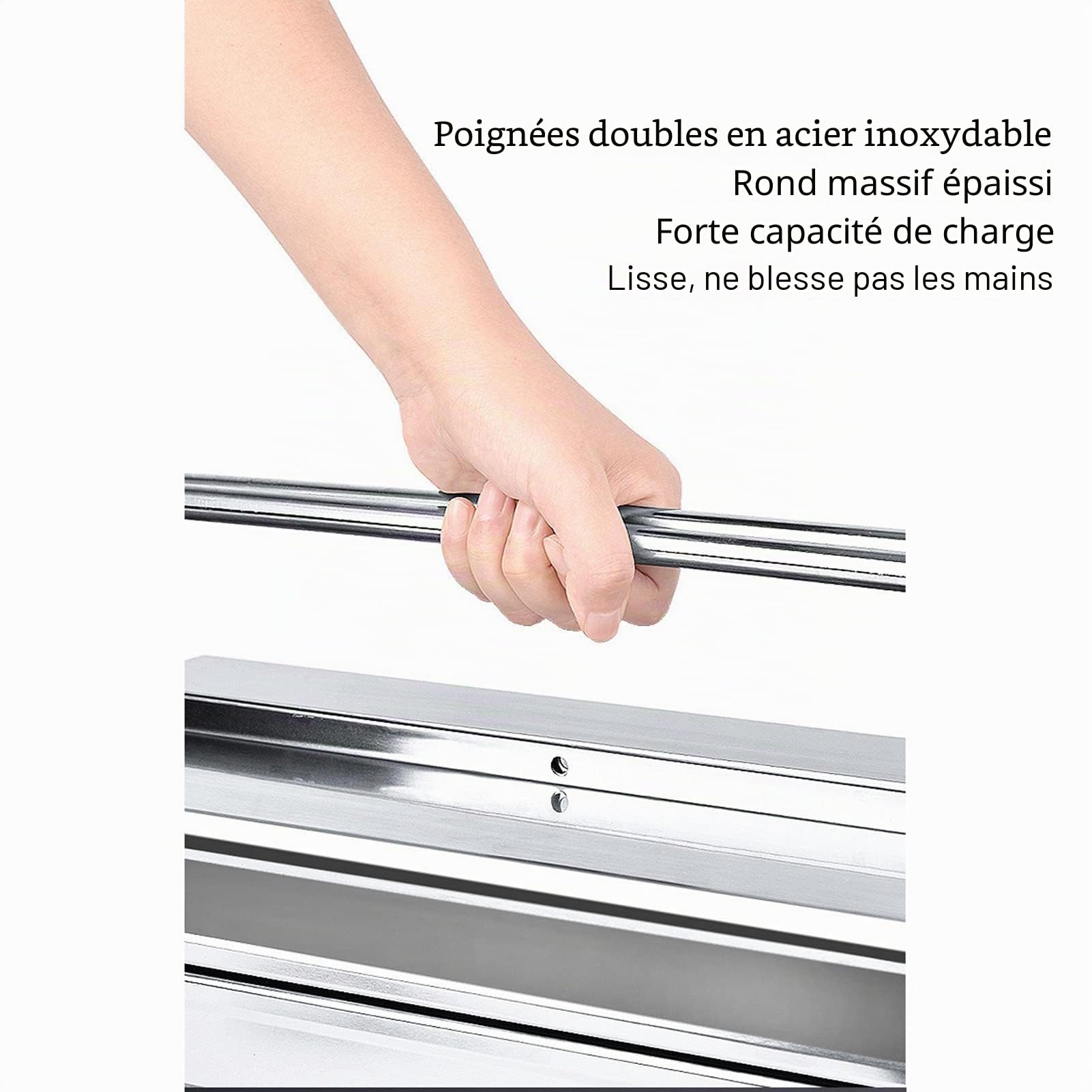 Boîte à Outils en Acier Inoxydable avec 5 Plateaux Pliables Organisateur de Rangement pour Outils de Bricolage Atelier et Garage