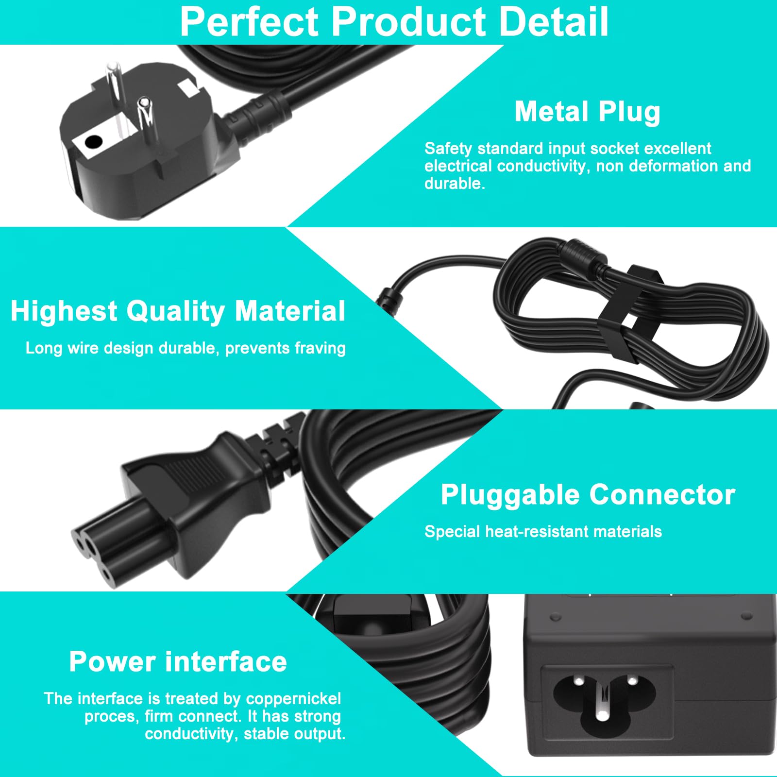 Cargador 65W Compatible con HP monitores LED LCD HD de 27" 25" 23.8" 23" 21.5" 20" 25f 27f 22cwa 27es 27er 27eb 27xi 27xw 27bw 24m 23er 23es 27eb 32f vh240a 24ea 27 25vx ADPC1945 Adaptador
