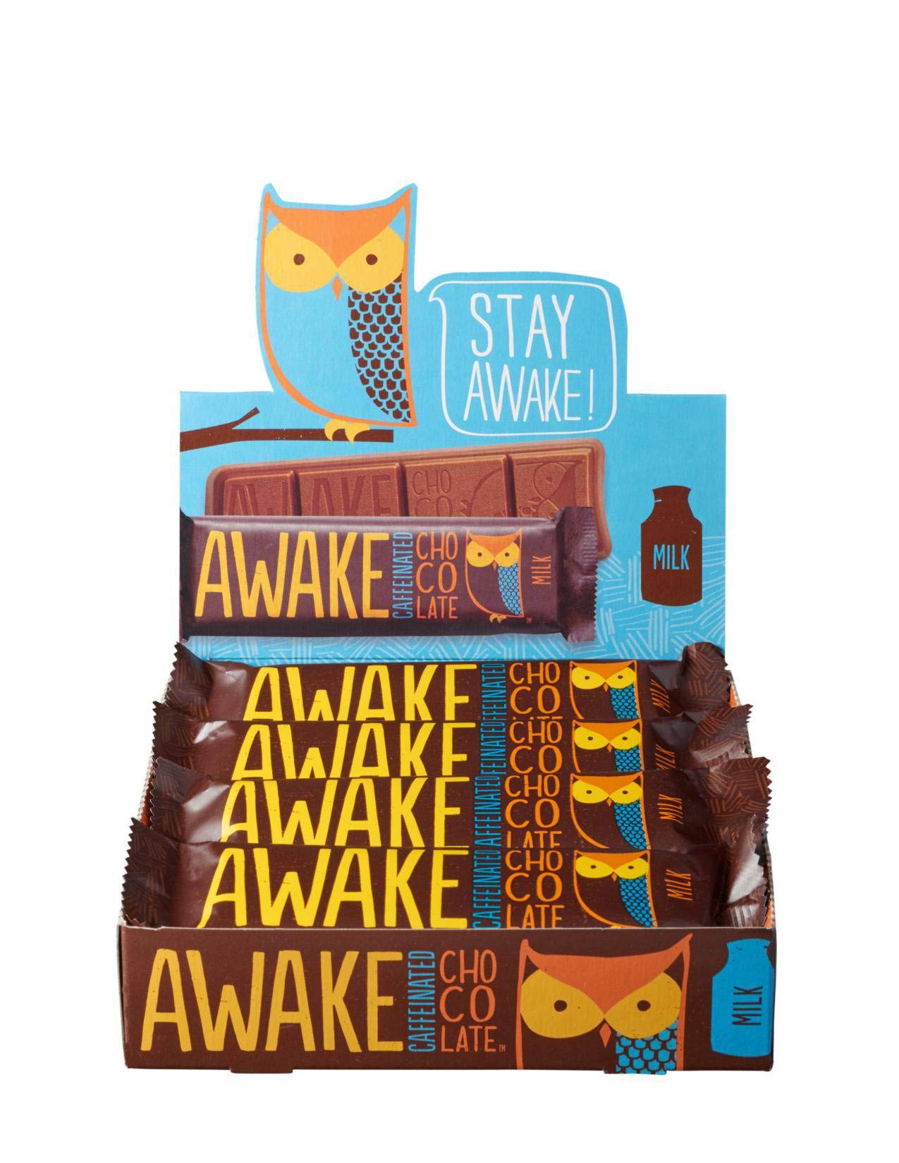 Awake Milk Chocolate Bar, 1.55 Ounce - 12 per pack -- 6 packs per case.