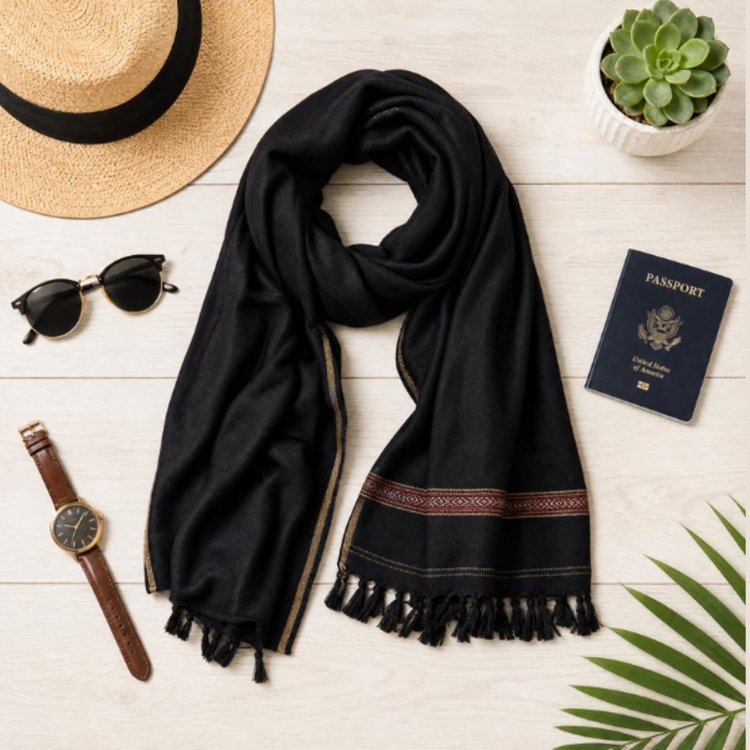 Men's Shawl Lightweight – Soft Cashmere Feel Scarf for Men, All Season - Summer Travel Wrap, Breathable