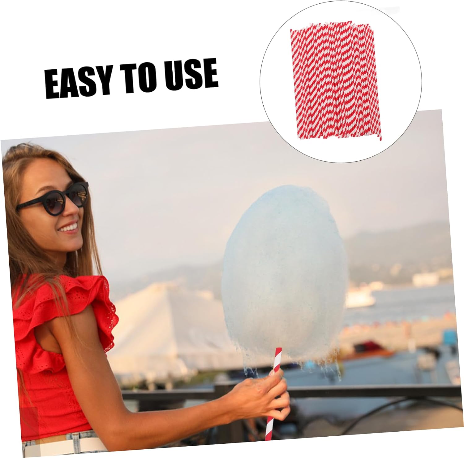 100pcs Cotton Candy Paper Cones Candy Making Sticks for Birthdays Weddings and Festivals for Party Decorations and Easy Disposal