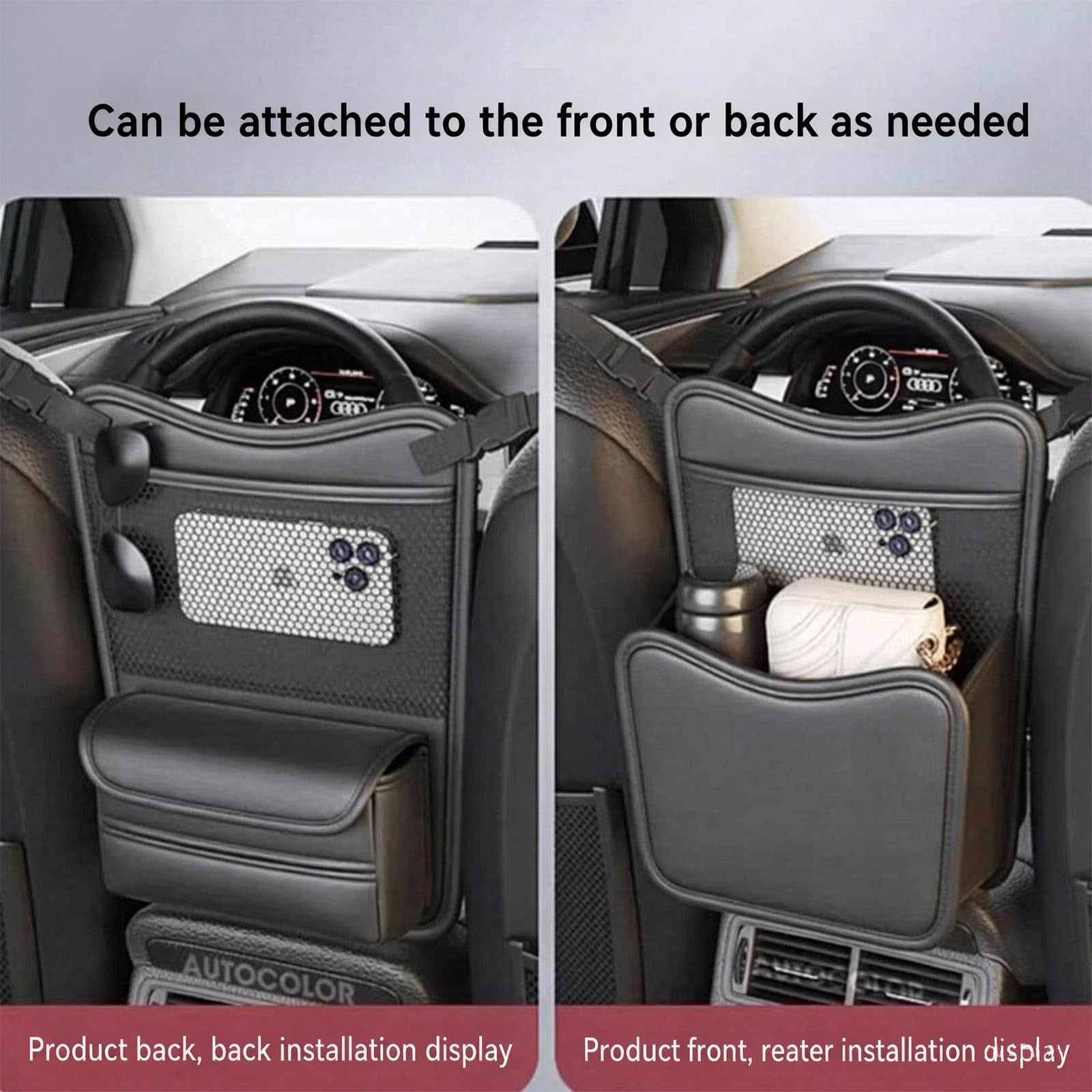 Generisch Auto-Organizer Zwischen für Opel Corsa, Leder Aufbewahrungstasche Handtaschenhalter Staufach für Spielzeug Snacks Getränke, Ideales Reisezubehör