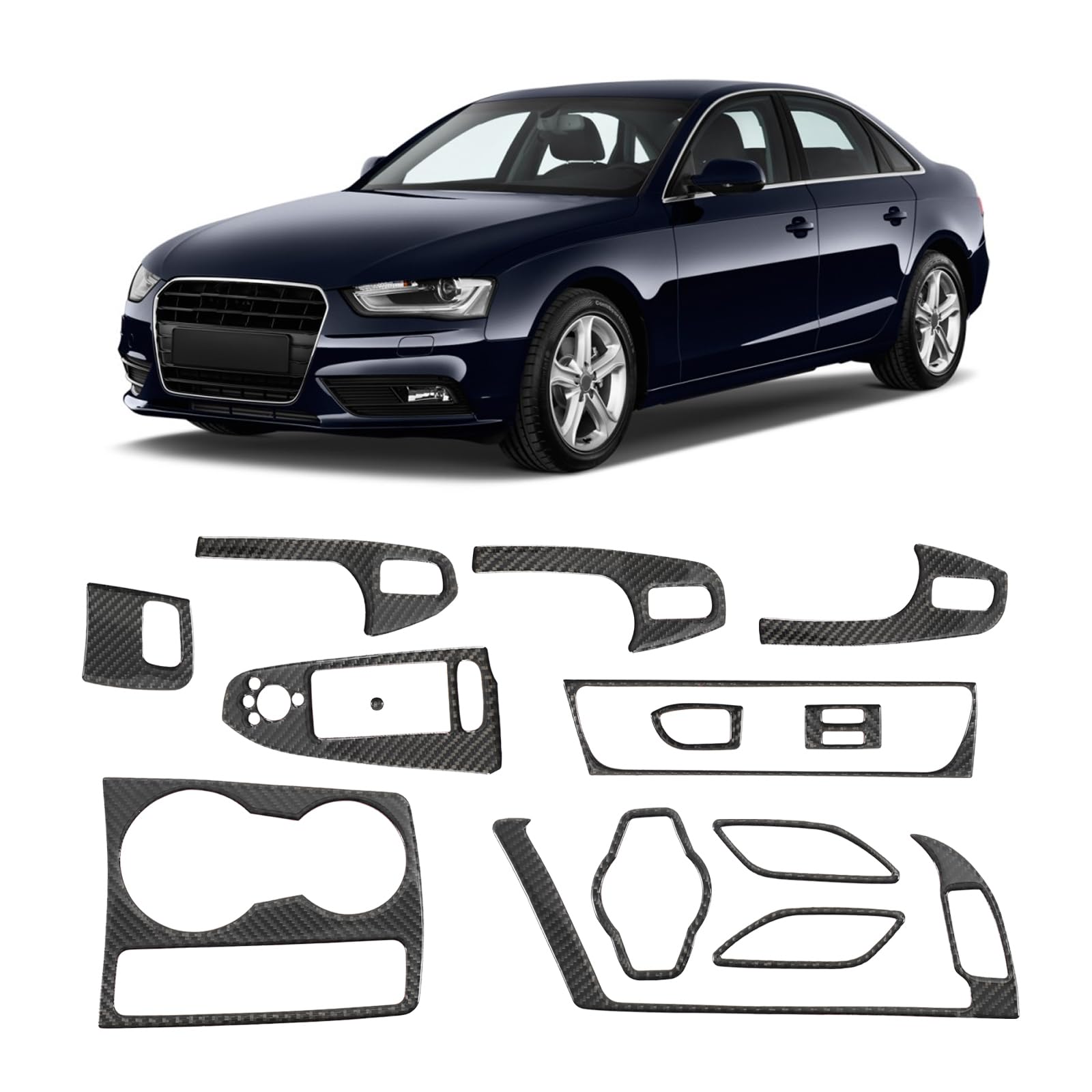 Kit fibre de carbone véritable Audi A4 2009-2016 pour console haut de gamme