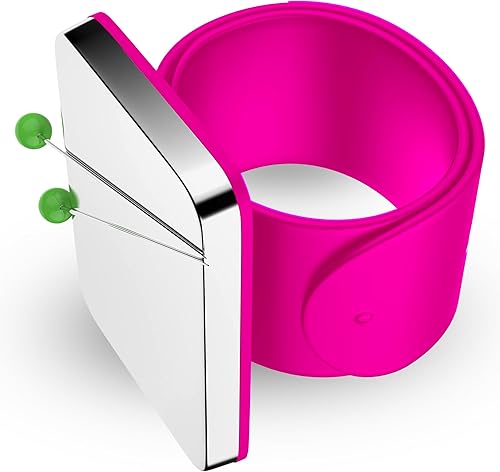 Pulsera magnética para coser, soporte magnético rosa de silicona para el cabello, imanes rosados, pulsera magnética para cabello, pulsera magnética