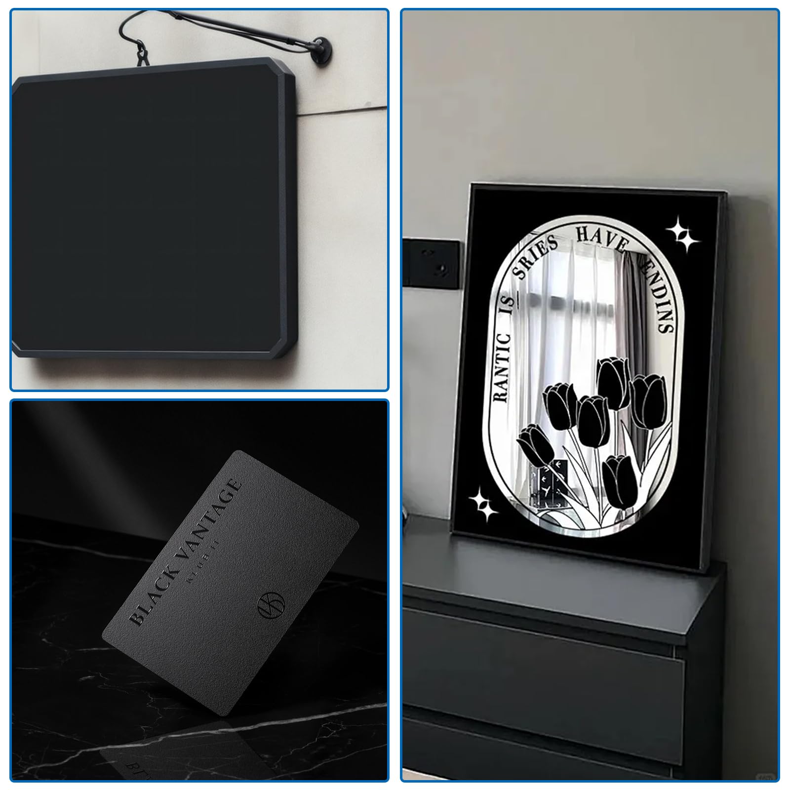 Pack de 4 Plaques Plexiglas Noir 300x300x3mm, Plaque Acrylique pour Gravure Laser, Plaque Plexiglas Plaque Acrylique avec Film Protecteur pour Signalétique, DIY, Affichage, Peinture