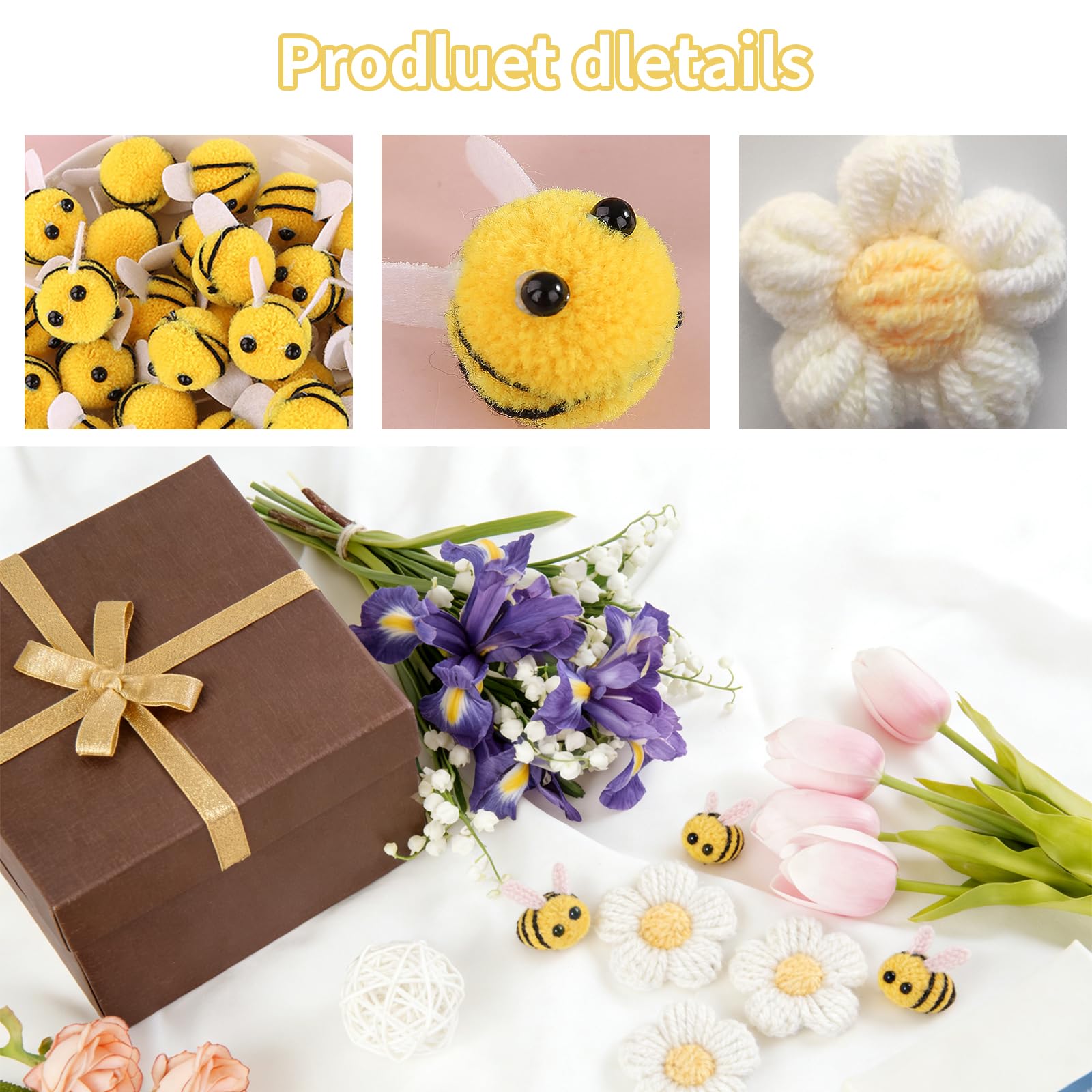 20 Piezas Abejas de Fieltro de Lana, Mini Decoración, Figuras de Abejas para Adornos, Abejas Decorativas Fieltro, Peluche Abejas, Para Manualidades Hazlo Tú Mismo, Fiesta, Colgantes, Pared