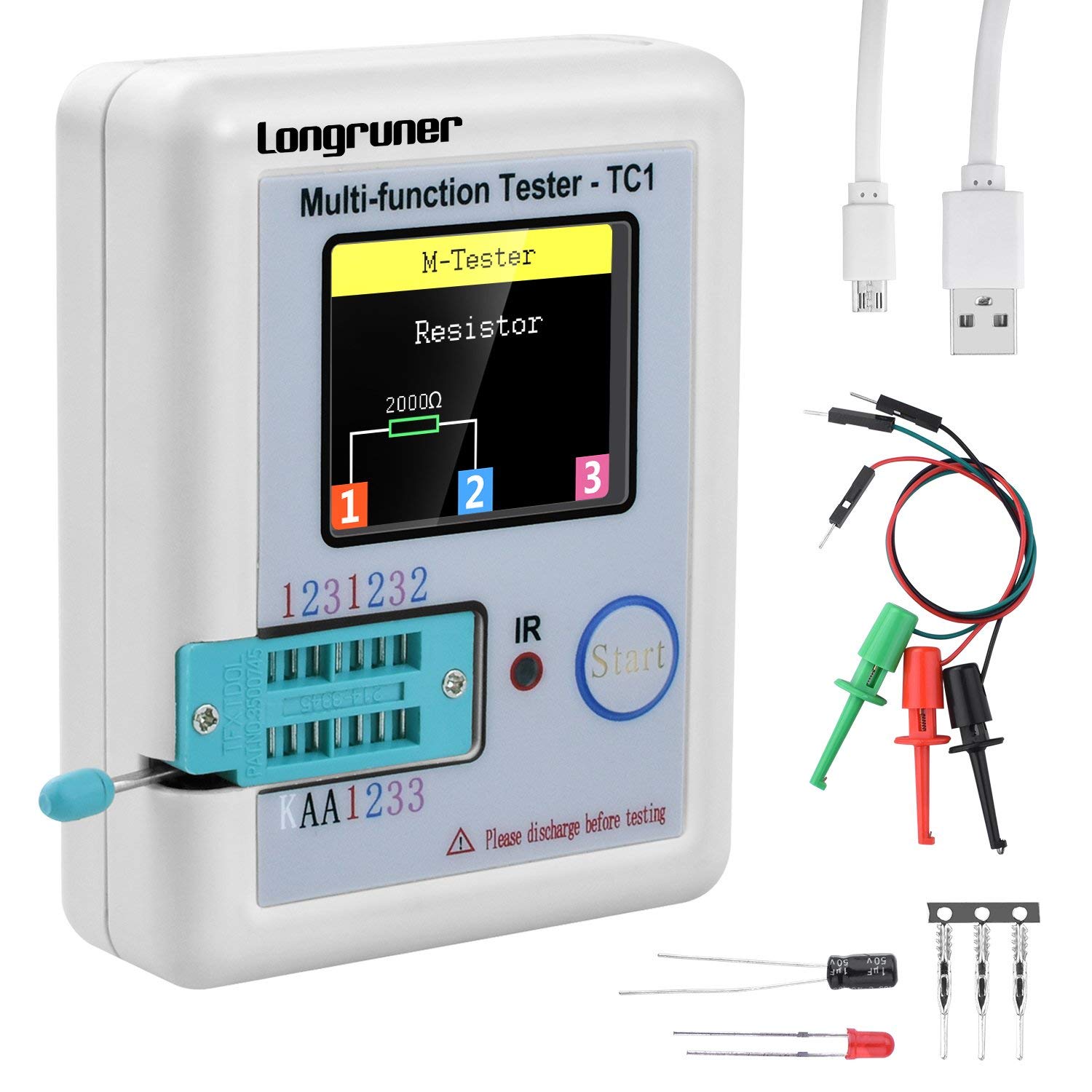 Multifunction Tester, Longruner 1.8 inch Colorful Display Pocketable
