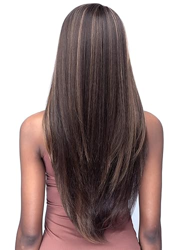 Miniatura 4 de Bobbi Boss Peluca sintética larga y recta -M1031 JUANITA, peluca larga y recta con flequillo, pelucas de color especial con pelucas de alta