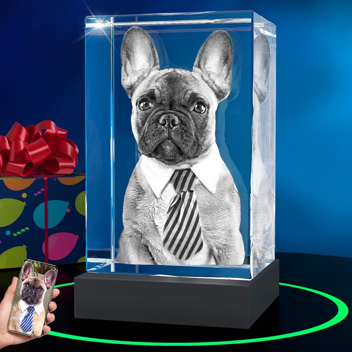 ArtPix 3D Crystal Dog Memorial – Personalized Photo