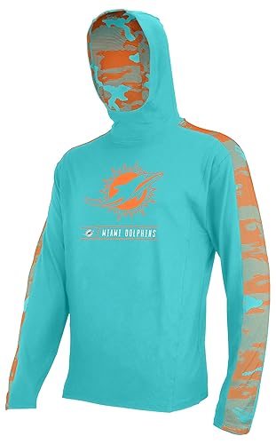 NFL Men's Solid Team Color Elevated Lightweight Hoodie with Camo
