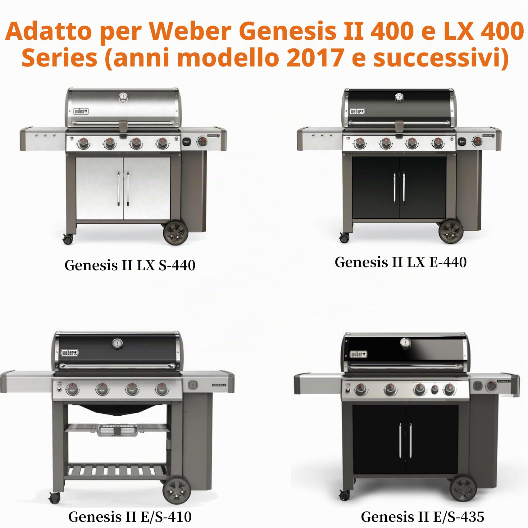 onlyfire Piastra in Ghisa per Griglie a Gas Weber Genesis II e II LX 400 Series, II E/S-410, II E/S-435, II LX E/S-440, Piastra Reversibile, Ricambio per Weber 66089/66097