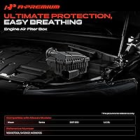 Vista 2 de A-Premium Caja del filtro de aire del motor compatible con Nissan Sentra 2007 2008 2009 2010 2011 2012, L4 2.0L, reemplazo # 16500ET00A