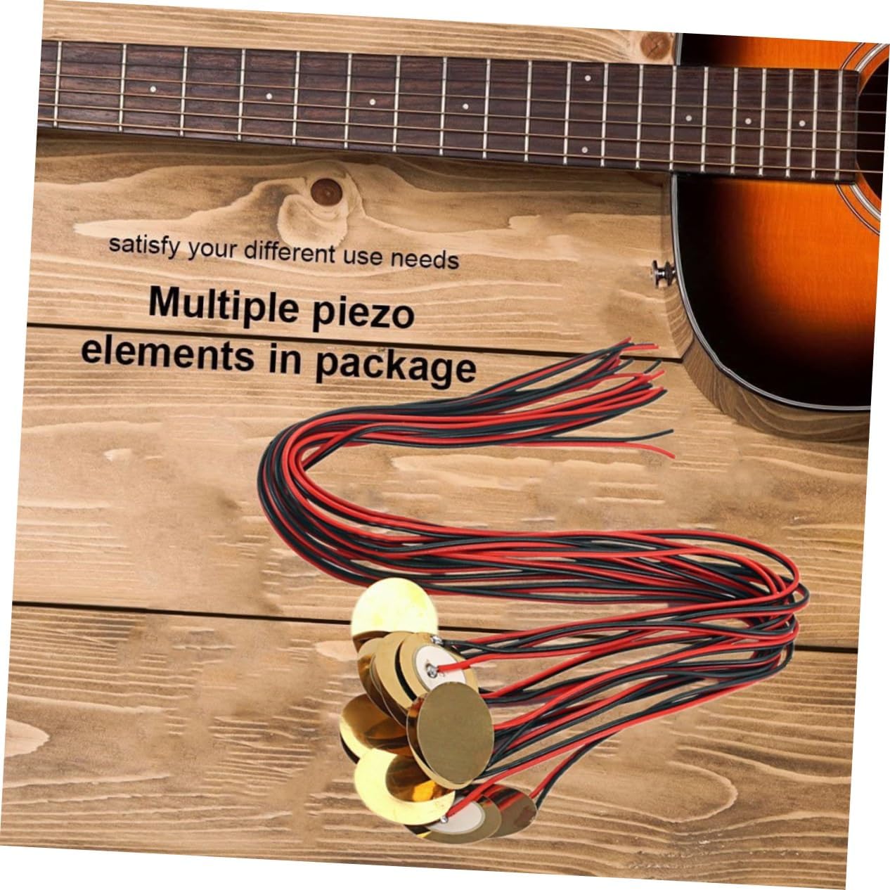 SUPVOX Replace Broken Piezo Plate 12pcs 27mm Piezo Discs Wire Lead for Electric Guitar Parts